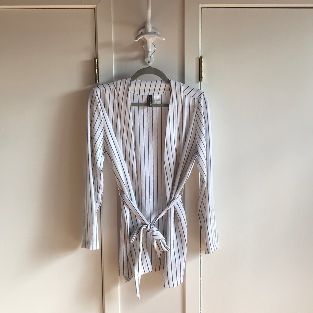 H&M Striped Wrap Top